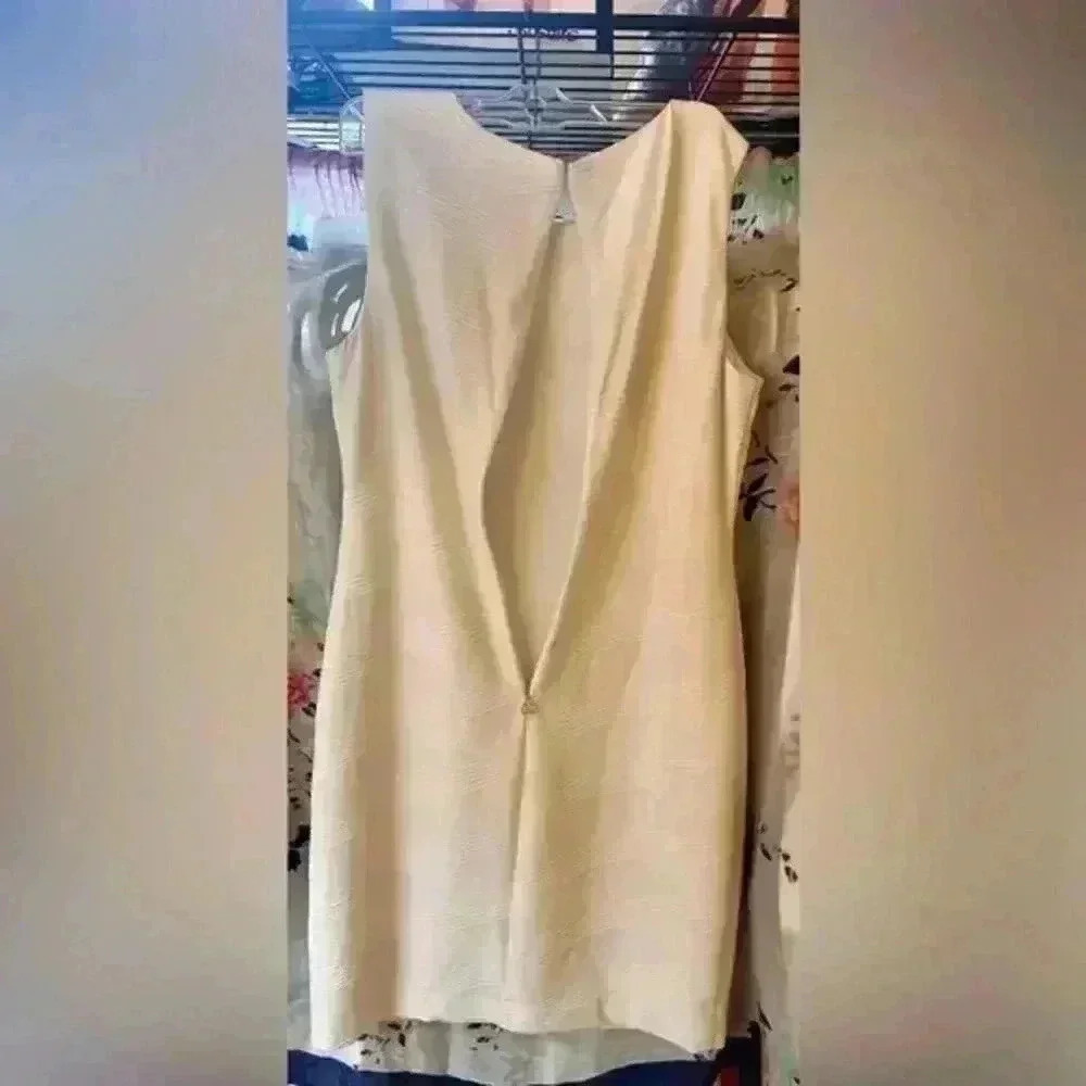 TOMMY HILFIGER Womens Ivory Textured Sleeveless ‎ Body Con Dress Size 12 - Picture 5 of 7